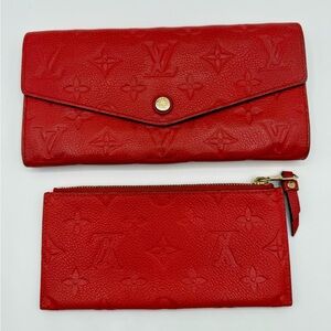 LOUIS VUITTON - Cerise Monogram Empreinte Leather Curieuse Wallet w/insert